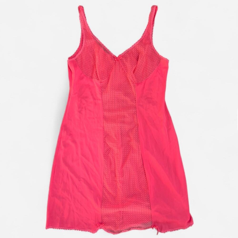 Vintage 90s Y2K Hot Pink Underwear Slip Dress